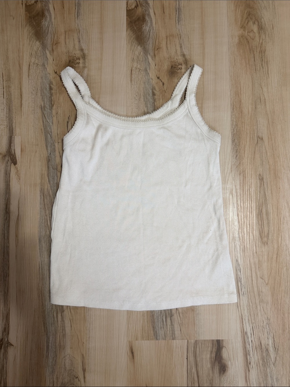 Women's Beige Ribbed Tank Top